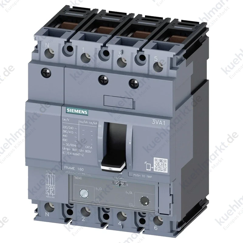 Siemens 3VA11 80A 4-polig 25KA Kompaktleistungsschalter 3VA11803GD420AA0