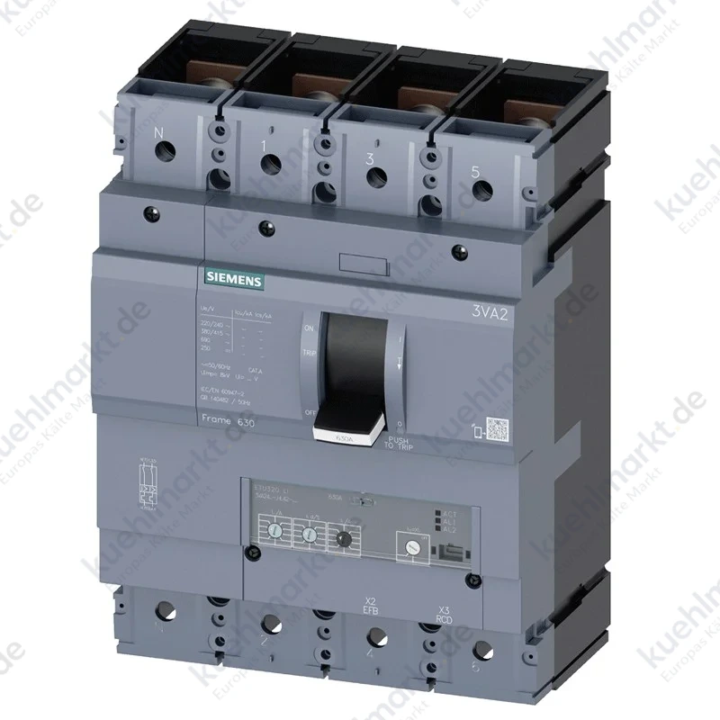 Siemens MTR 4-poliger Kompaktleistungsschalter 630A 55KA 3VA2 3VA24635HL420AA0