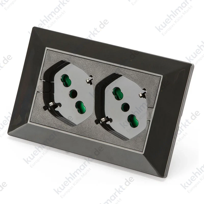 Fanton Eingebaute Mehrfachsteckdose Opera mit 2 universelle Steckdose 3 Mod. Grau 42101