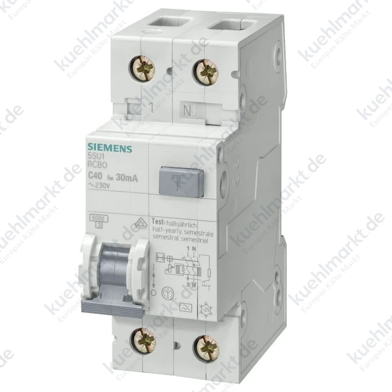 Siemens Fehlerstromschutzschalter 32A 1P+N 4,5 kA 300mA AC Kurve C 2M 5SU16531KK32