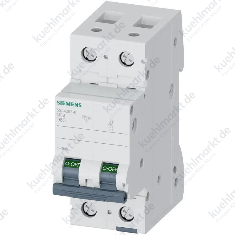 Siemens LS-Schalter 63A 2P 10KA D Kurve 2 Module 5SL42638