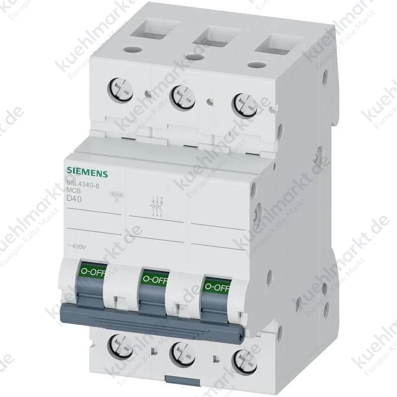 Siemens LS-Schalter 40A 3P 10KA D Kurve 3 Module 5SL43408