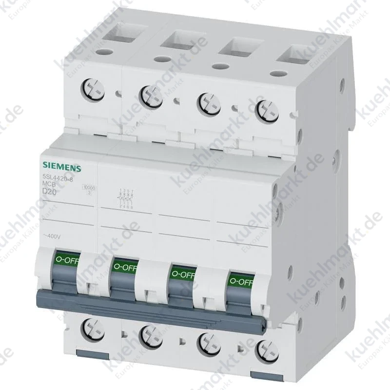 Siemens LS-Schalter 20A 4P 10KA D Kurve 4 Module 5SL44208