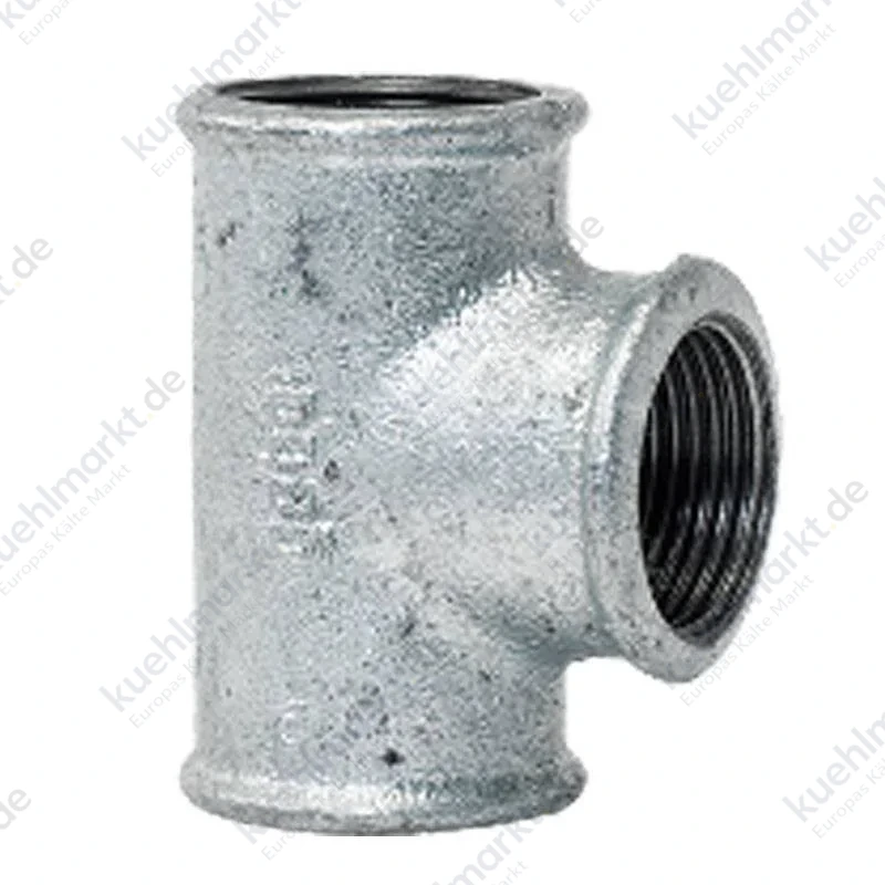 Gebo T-Stück aus Temperguss 90° mit Gewinde für Rohre 2x1/4x2 130-37G