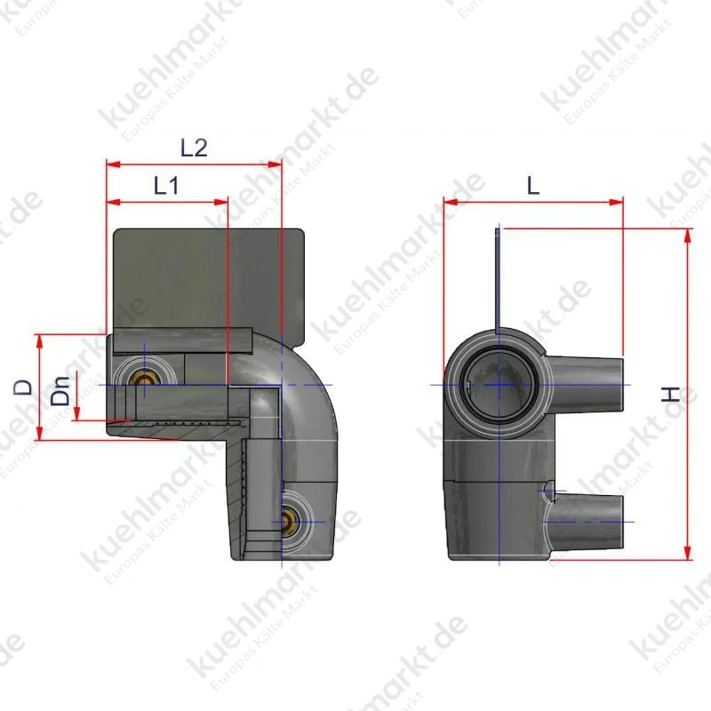 Nupi elektroschweißbarer 90 Grad Winkel Durchmesser 20 mm PE 12EGEM020