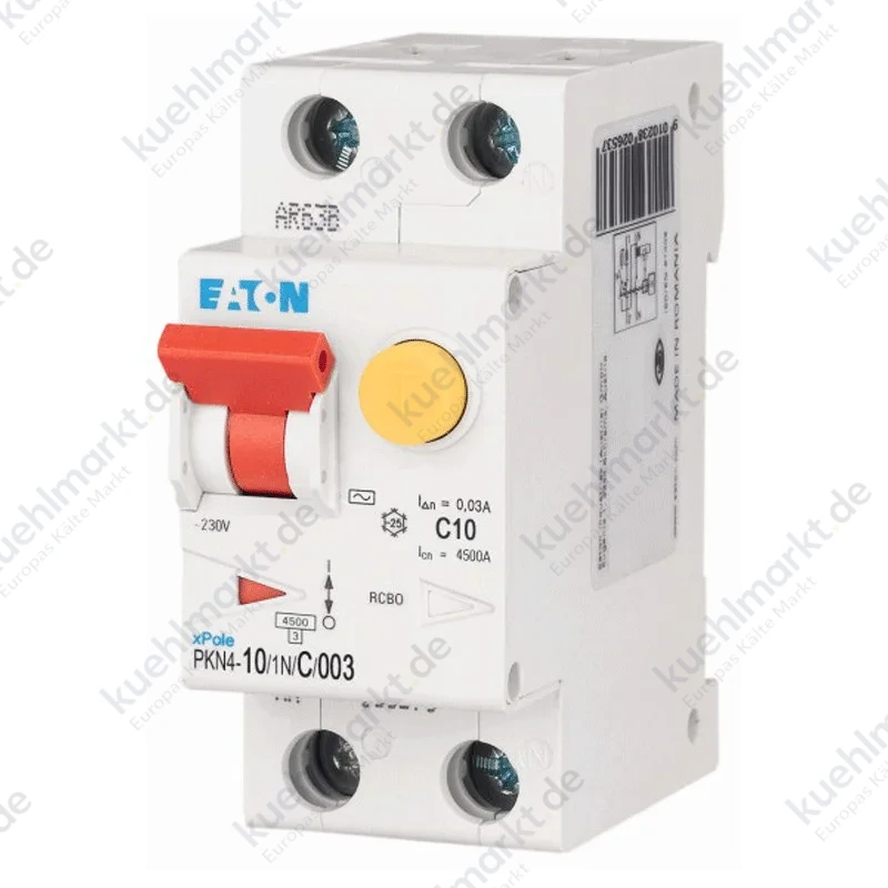 Eaton Fehlerstromschutzschalter 10A 1P+N 6kA 30mA Kurve C Typ AC 2M 236933