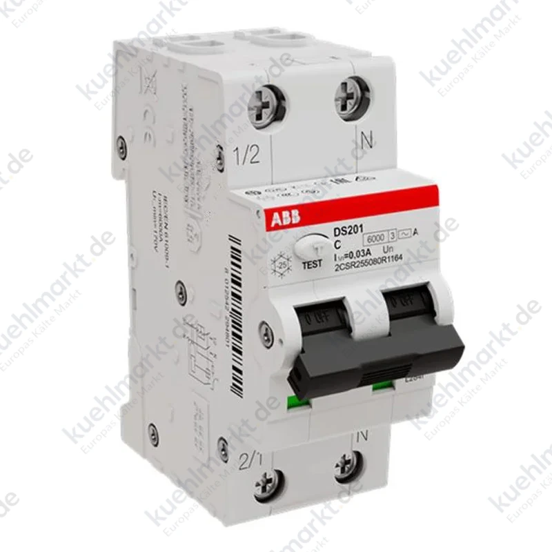 Abb FI- und LS-Schalter DS201 32A 1P+N 30MA A 6KA 2M DS201C32A30