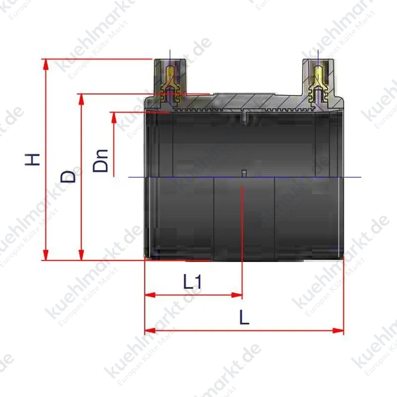 Nupi elektroschweißbare gerade Muffe 90 mm Durchmesser aus PE 12EME090