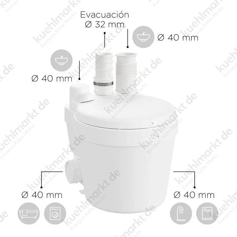 SFA Watersan 11 Schmutzwasserhebeanlage für Waschmaschinen und Haushaltsgeräte WS11