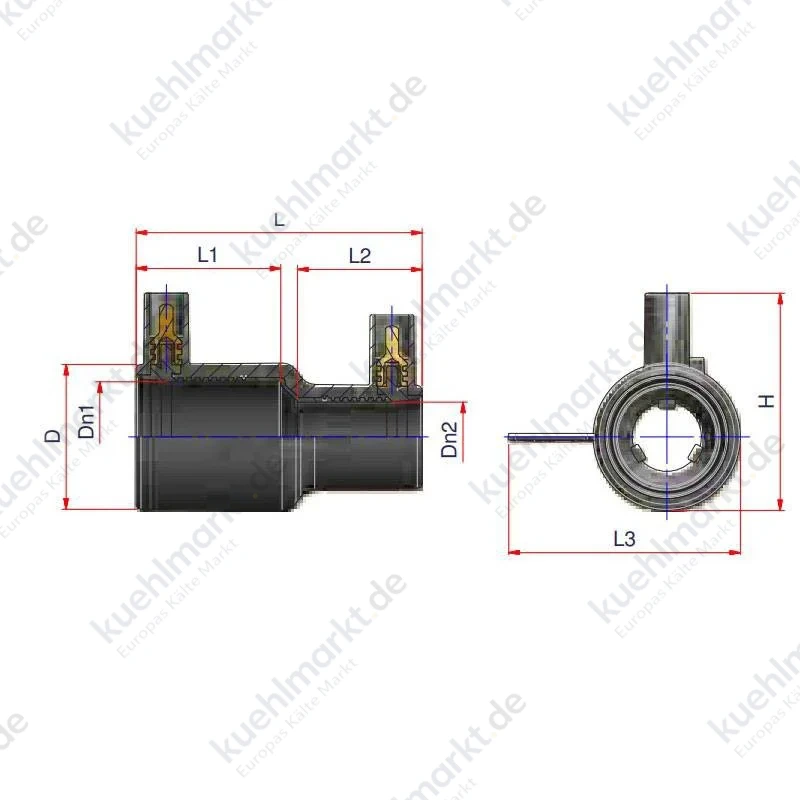 Nupi-Elektroschweißreduktion 25x20 mm Durchmesser aus PE 12ERDE2520