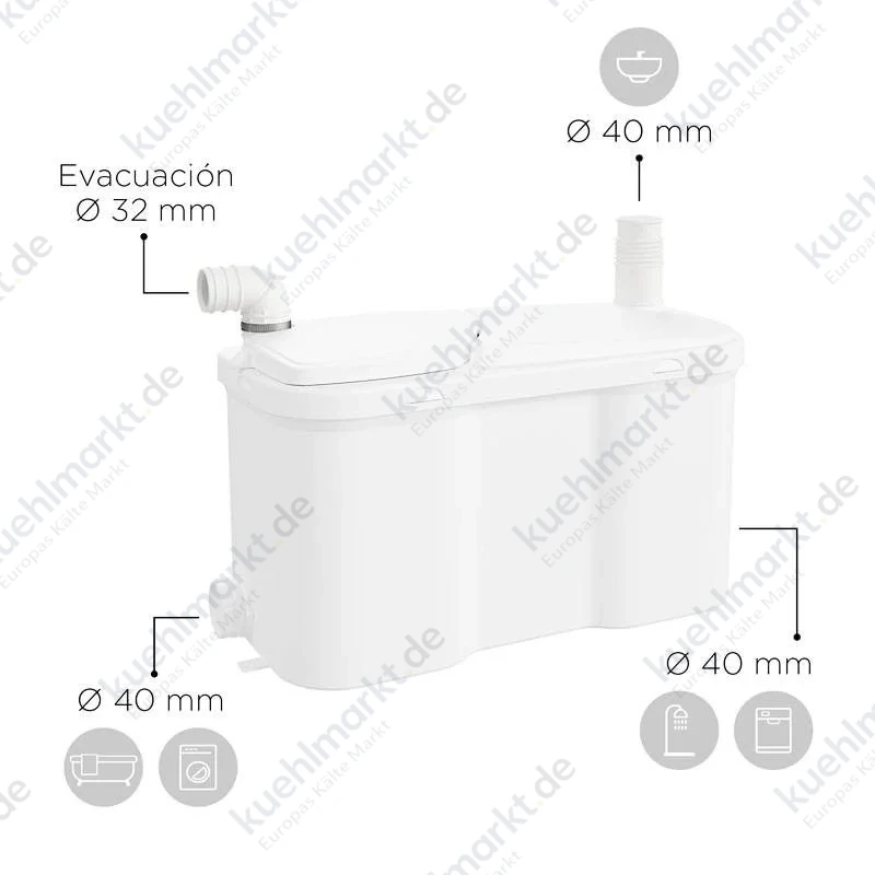 SFA Watersan 20 Schmutzwasserhebeanlage für Küche, Wasch- und Haushaltsgeräte WS20