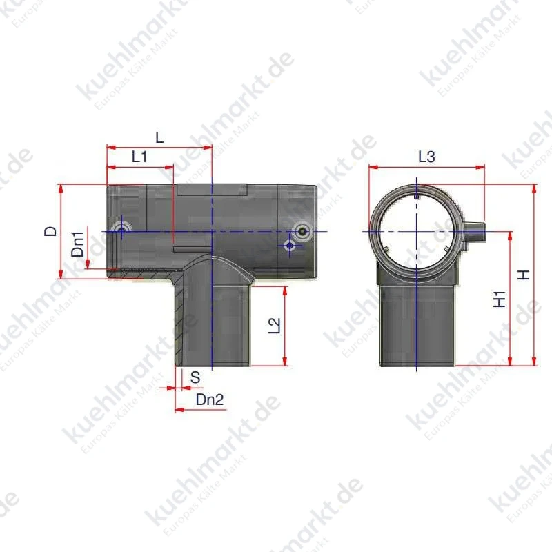 Nupi 40 mm Durchmesser PE Elektroschweiß-T-Stück 12ETCE040