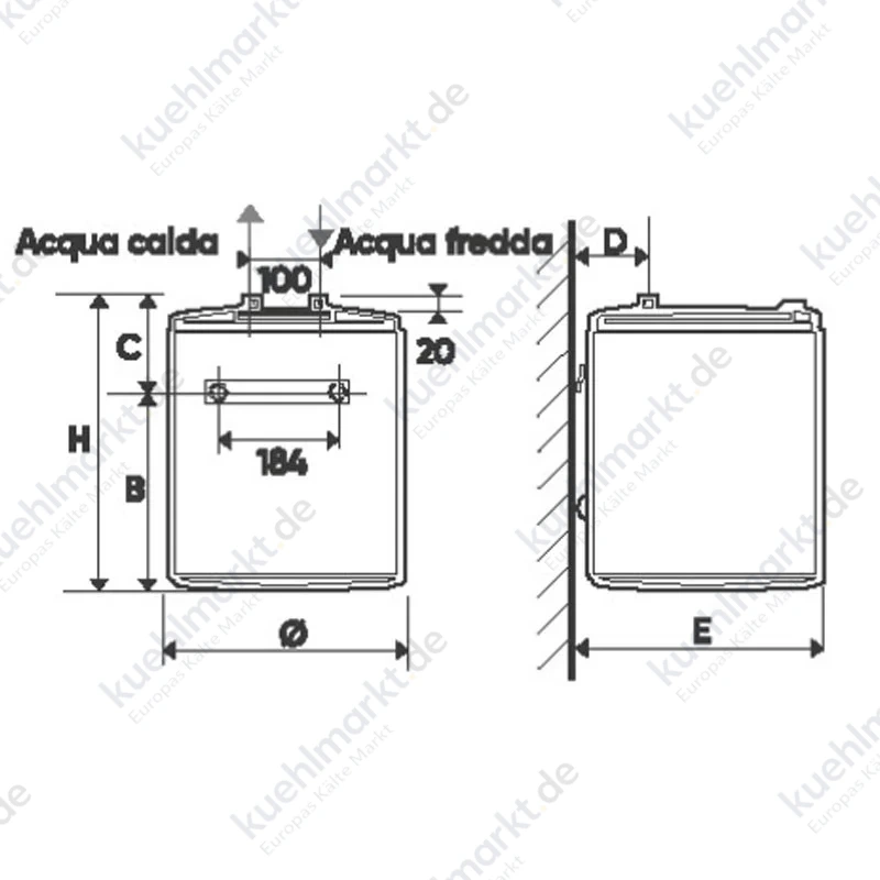 Atlantic Ego 10 Liter vertikaler elektrischer Warmwasserspeicher Untertisch