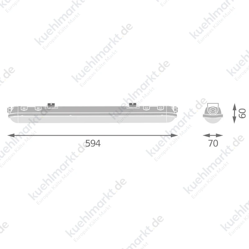 Ledvance Osram wasserdichte LED-Deckenleuchte 21W 6500K 60 cm (2x18) DPECO600VW21865