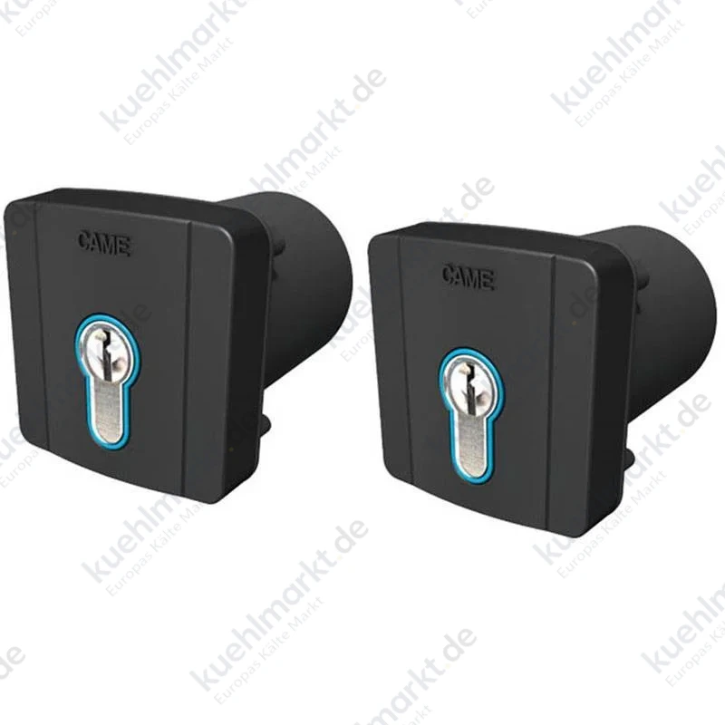 Kit 2 Unterputz-Schlüsselwahlschalter mit Hintergrundbeleuchtung Blau DIN 8K06SL-005
