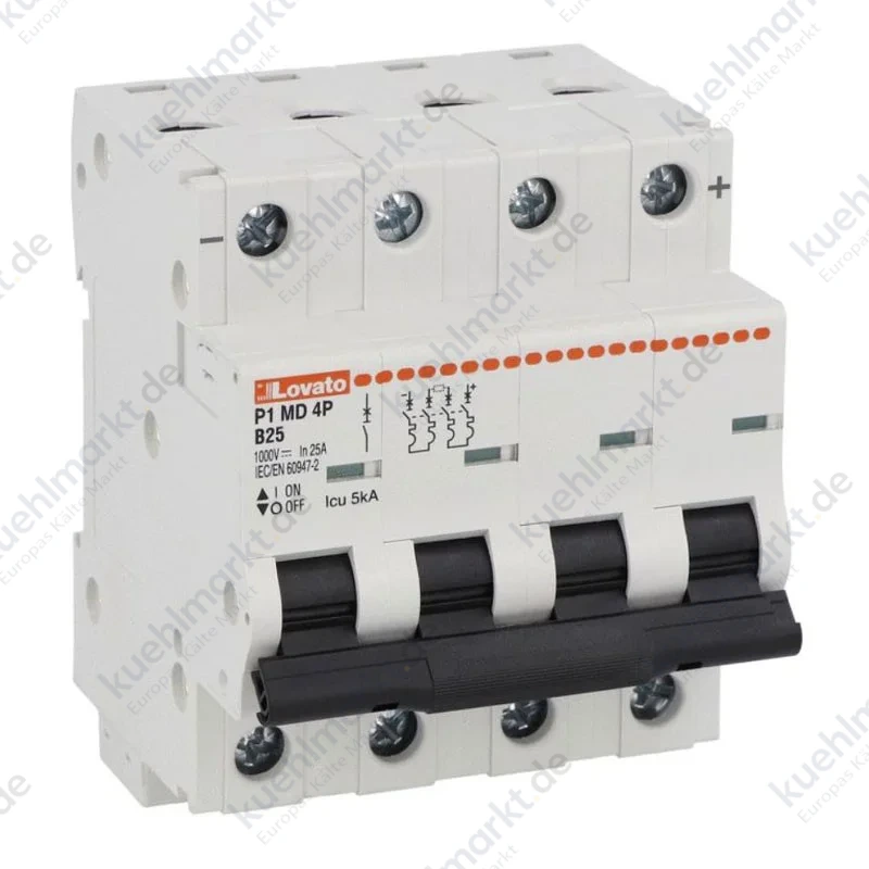 Lovato LS-Schalter P1MD 1000V DC 25A 5kA Kurve B 4 Module P1MD4PB25
