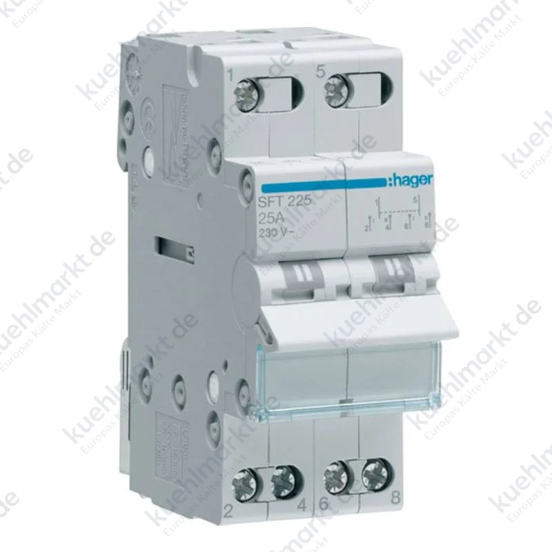 Hager Schalter 1-0-2 2P 25A 2 Na + 2 Nc 2 Module SFT225