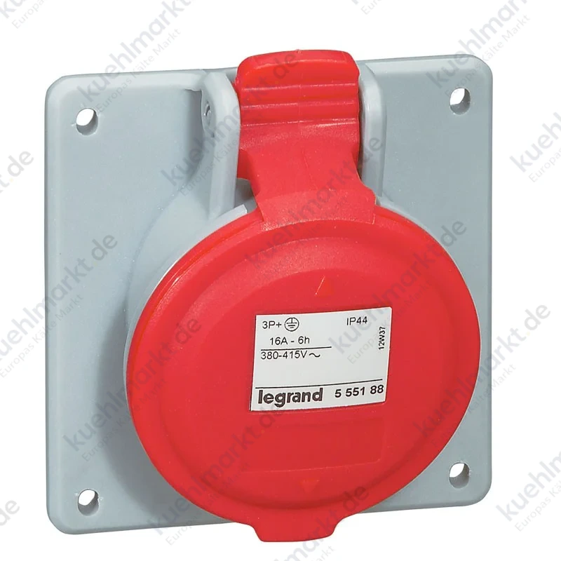 CEE Legrand Tempra Schräg-Einbausteckdose 3P+E 3X16A+E 555188