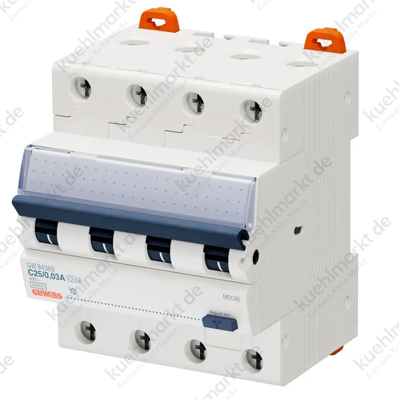 Gewiss FI-LS Schalter 25A 4P 30mA A 6KA 4 Module GW94369