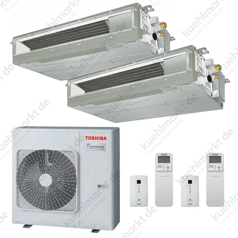 Toshiba Zwei-Split Kanal-Klimaanlage 6+6KW 22000+22000btu