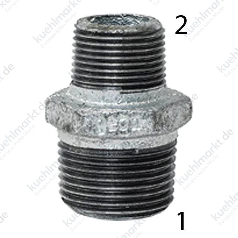 Gebo Reduzierstück aus Temperguss mit Gewinde für Rohre mit 2x Außengewinde 2 x 1 1/2 245-38G