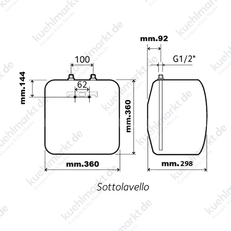 Chaffoteaux elektronischer Warmwasserbereiter CHX U EU 10 Liter Unter-Tisch Version 3100377