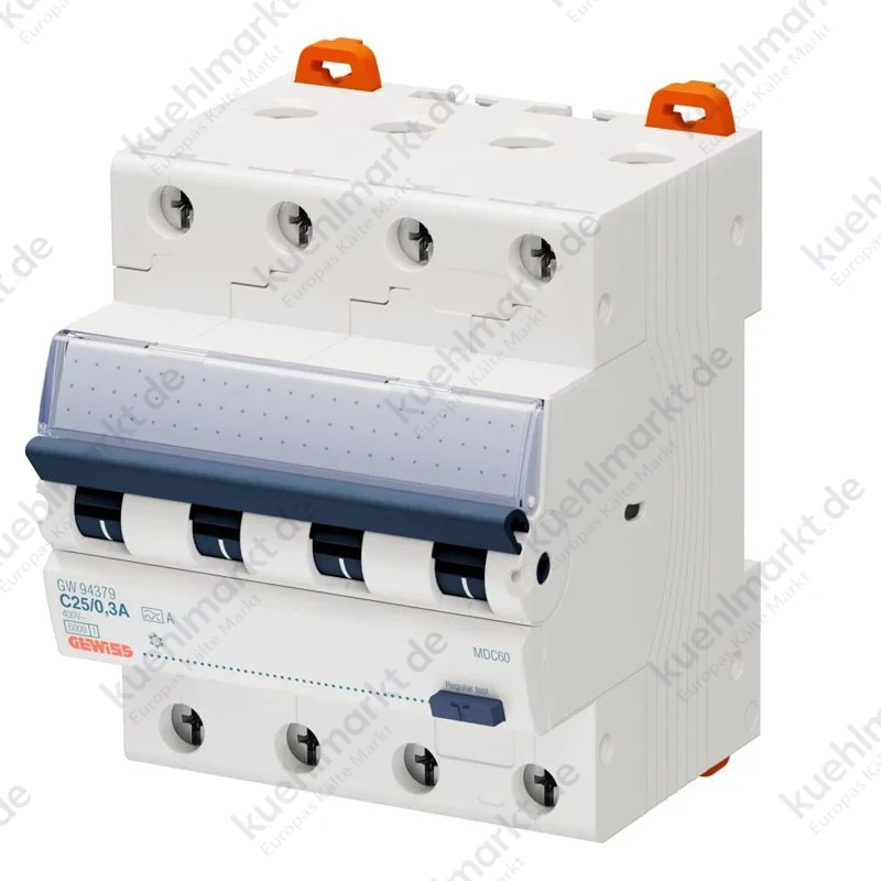 Gewiss FI-LS Schalter 25A 4P 300mA A 6KA 4 Module GW94379