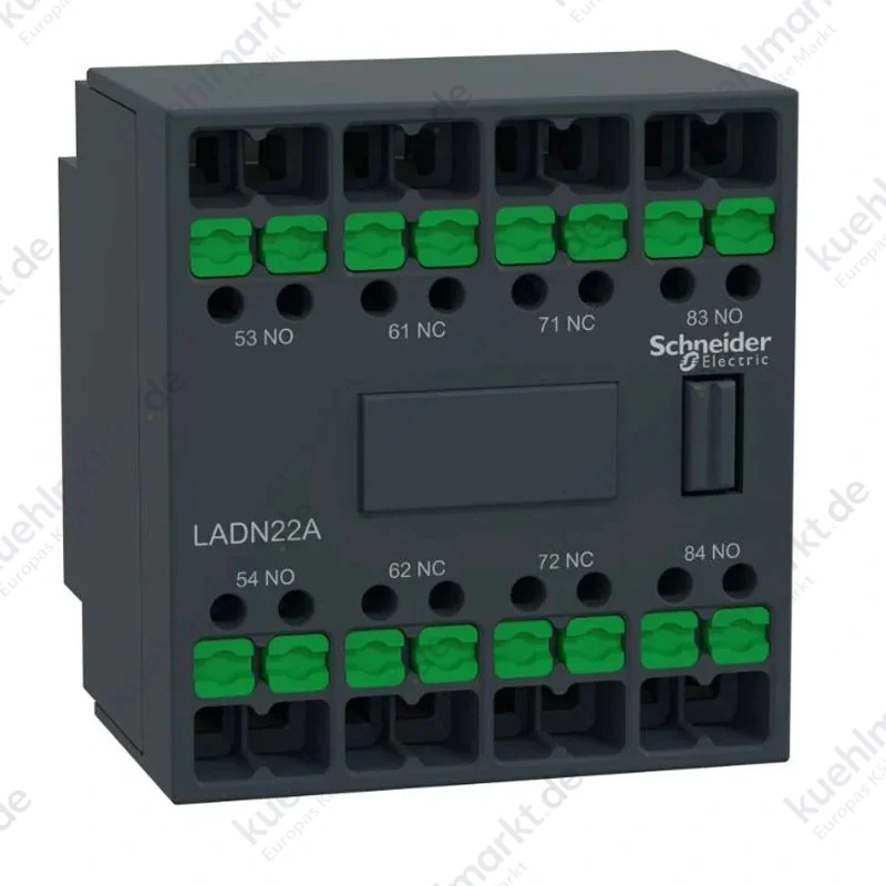 Schneider TeSys Deca Frontseitiger Hilfsschalterblock 2Ö+2S SNAP IN LADN22A