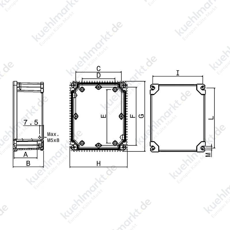 Palazzoli Abzweigdose 168x192x80 mm Aluminium 520014