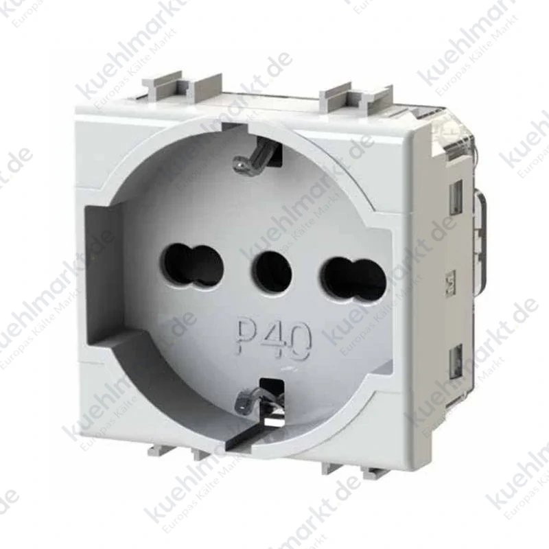 4Box Schuko-Steckdose P40 16A 2P+T für Serie Bticino Matix weiß 4B.AM.P40