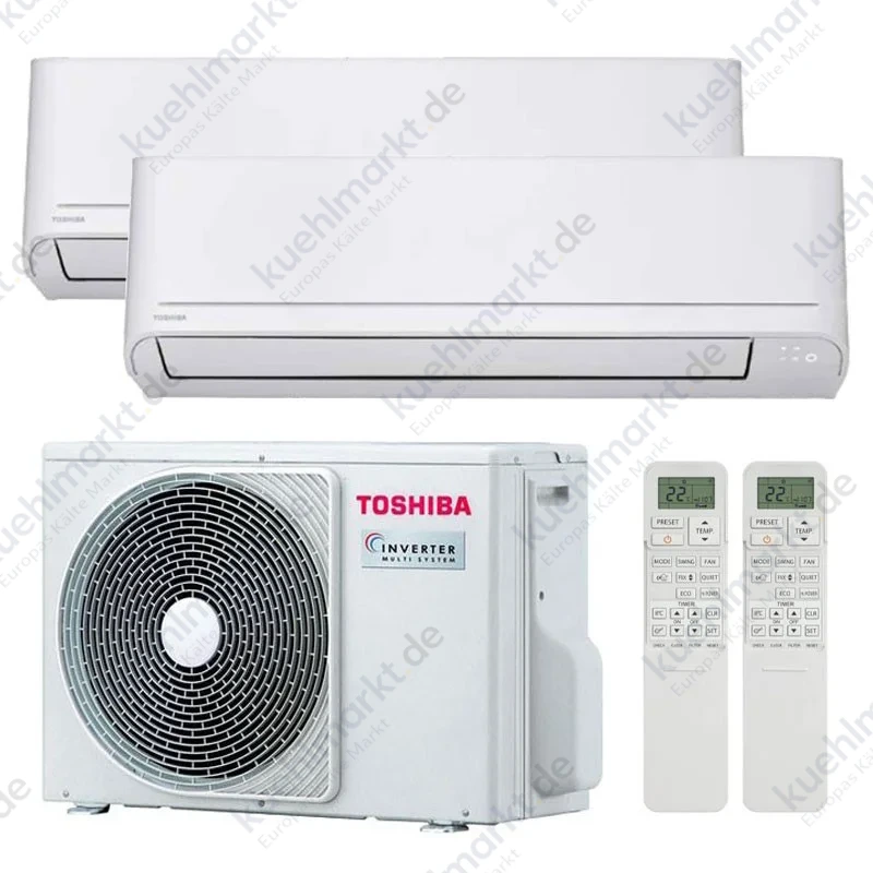 Toshiba Classic Dual Split Klimaanlage 9000BTU+12000BTU 2,5kW+3,5kW