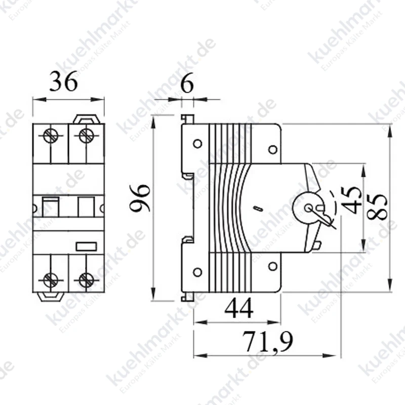 Gewiss FI-LS Schalter 32A 2P 30mA A 6KA 2 Module GW94330