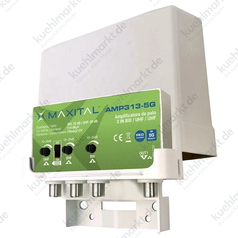 FTE Verstärker für Mastmontage 5G 3 Eingänge BIII/UHF/UHF G30DB AMP313-5G
