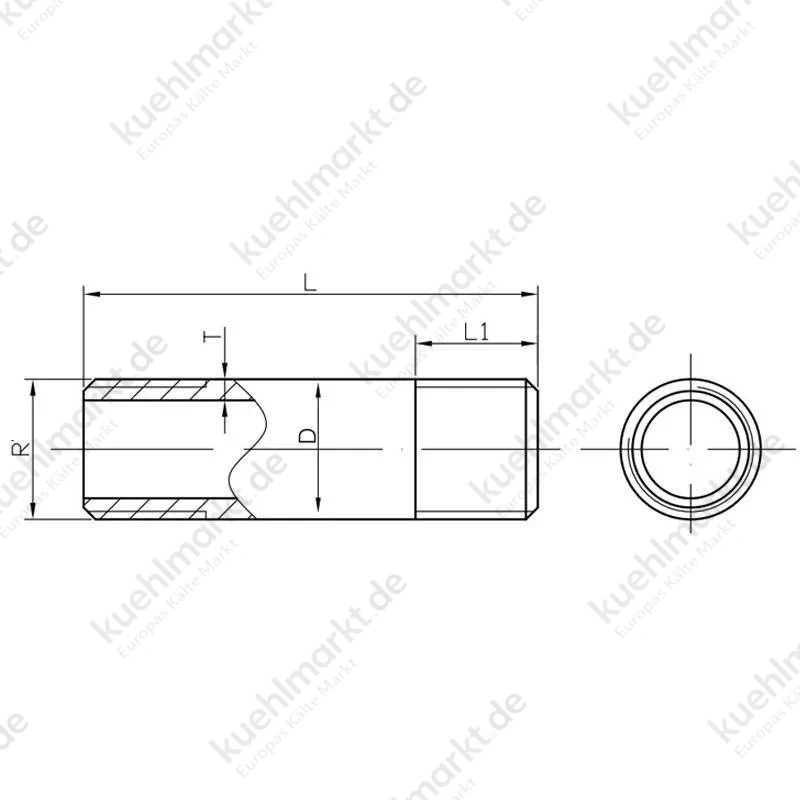 Gebo Rohrdoppelnippel aus Stahl verzinkt mit Gewinde 1 1/2 x 200 mm 70.200.08V