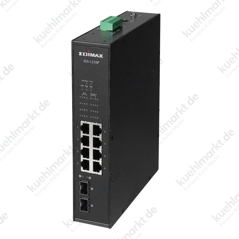 Edimax Gigabit PoE+ Industrie Verteiler 10 Anschlüsse 2 Anschlüsse SFP IGS-1210P