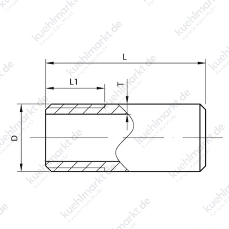 Gebo Rohrdoppelnippel aus Stahl schwarz mit Gewinde 1/2 x 200 mm 72.200.04S