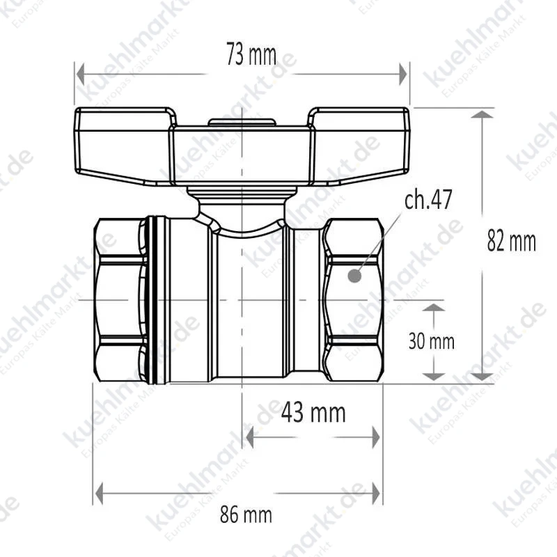 Giacomini gerader Hebel Gaskugelhahn I/I 1 1/4 R731GAX006