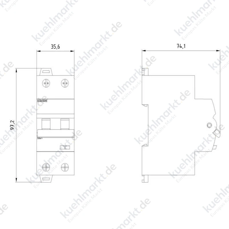Siemens FI/LS-Schalter 2P 25A 30mA 6kA 2M Typ A 5SU13267FP25