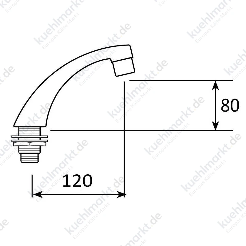 River 1/2 fester Waschtischauslauf Chrom R599283