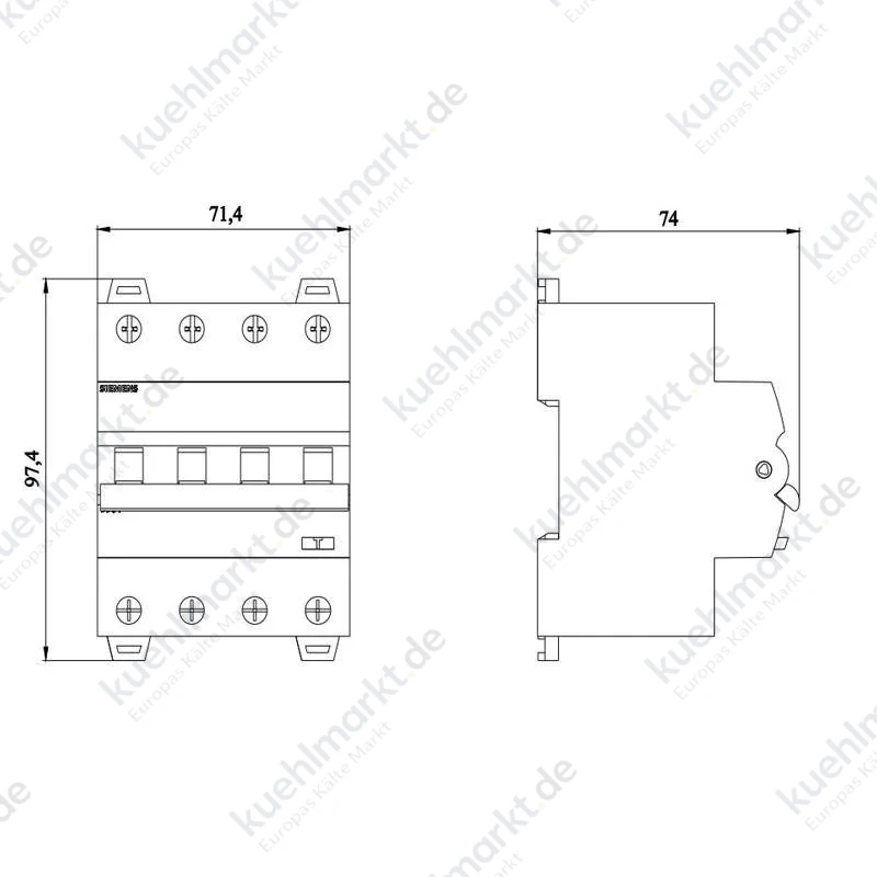 Siemens FI/LS-Schalter 4P 6A 30mA 6kA 4M Typ A 5SU13467FP06