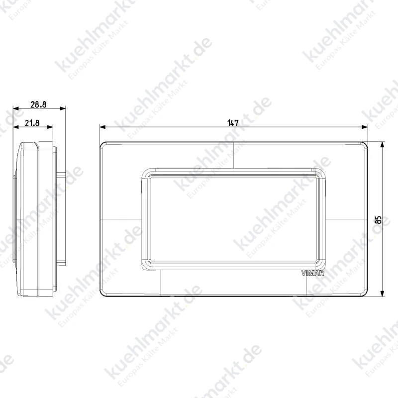 Vimar Eikon Arké Plana Wandabdeckung mit Schrauben 4M IP55 14944.01