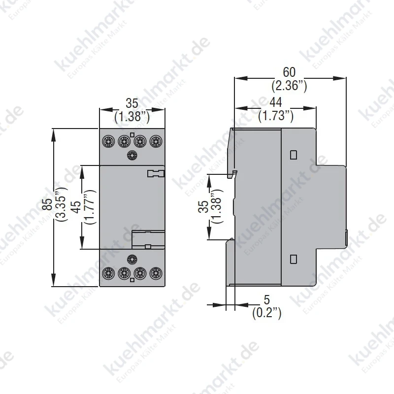 Lovato Modulschütz 25A AC1 4NA 230VAC 2 Module CN2510220