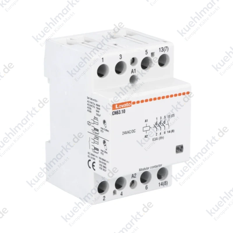 Lovato Modulschütz 63A AC1 4NO 24VAC/DC 3 Module CN6310024