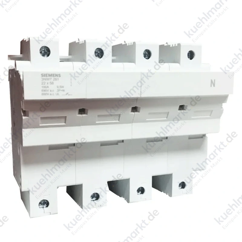 Siemens zylindrischer Sicherungshalter 3NW7 3P+N 100A 22X58 8M 3NW7261