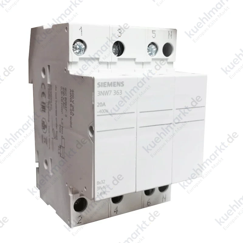 Siemens zylindrischer Sicherungshalter 3NW7 3P+N 8X32 20A 3NW7363