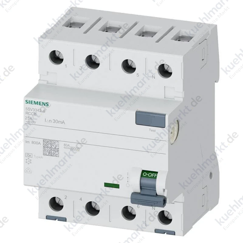 Siemens FI-Schalter 25A 4P 30MA A 4 Module 400V 5SV33426