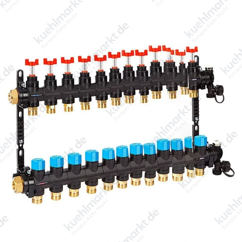 Cappellotto MDK-Kollektor für Strahlungssysteme 12-fach 1 Zoll x 3/4 UFH4712