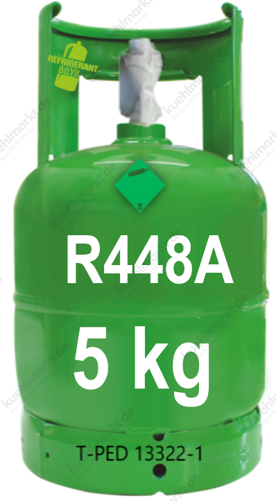 Kältemittel R448A – 5 kg Flasche Ventil 1/4 SAE
