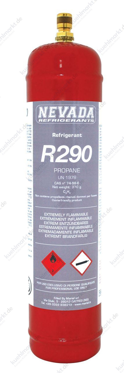 Kältemittel R290 370g – T-PED Zylinder mit 1/2