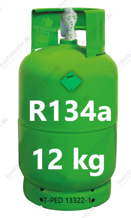 Kältemittel R134a - 12 kg wiederbefüllbare Flasche (T-PED / EN 13322-1 zertifiziert)